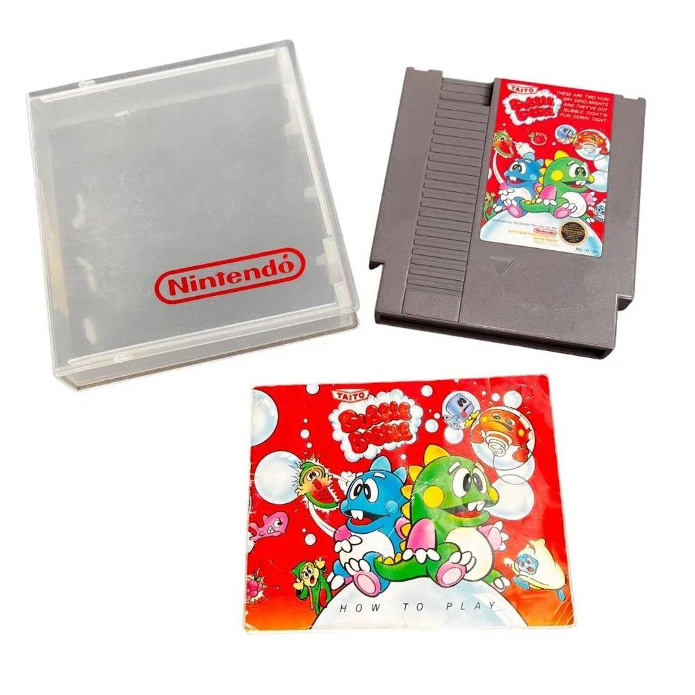 Nintendo NES Bubble Bobble Game Case Instruction Book Circle Seal Working